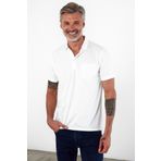 ENQUE Erkek Basic Polo Yaka Kısa Kol Cepli Düz Beyaz Tişört
