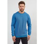 ENQUE Erkek Comfort Kışlık Bisiklet Yaka Mavi Sweatshirt