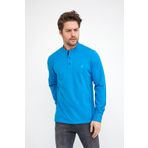 ENQUE Erkek Hakim Yaka Kışlık Uzun Bol Mavi Sweatshirt