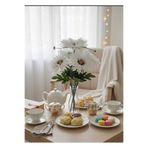 ENRUFLORA Papatya Büyük Beyaz 7 Dallı 50 Cm Masa Süsü Ev Salon Bahçe Dekor Özel Günler Hediye