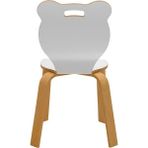 Ens Kids Collection Panda Beyaz Laminant Kaplama Ahşap Çocuk Sandalyesi (2-7 Yaş)