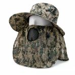 Ense Korumalı Outdoor Şapka - Maskeli - Dijital Kamuflaj (M-1)- Savex