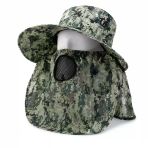 Ense Korumalı Outdoor Şapka - Maskeli - Dijital Kamuflaj (M-2)- Savex