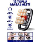 Enshall 12 Top Başlıklı Geliştirilmiş Derin Doku Kas Gevşetici Tüm Vücut Masaj Aleti Şarjlı Masaj Tabancası - Gri-2