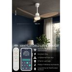 Enshall 132cm Modern Goes Uzaktan Kumandalı 3 Kanatlı Uygulamalı Tavan Vantilatörü Ve Led Lamba Işık 64W Beyaz-Meşe