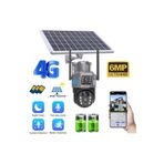 Enshall 4g Sım Kart Destekli 7.5w Solar Güneş Enerji Paneli Çift Lens 6mp Ultra Hd Akıllı Ip Güvenlik Kamera