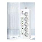 Enshall PRO P13 3000W Akım Korumalı 5 Girişli Type-c ve USB Girişli Uzatmalı Grup Priz