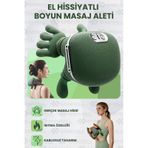 Enshall Şarjlı El Hissiyatlı Avuç Içi Kızılötesi Isıtmalı Boyun Omuz ve Sırt Masaj Aleti – Rahatlatıcı Masaj Cihazı - Yeşil
