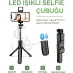 Ensiga LED Işıklı Selfie Çubuğu Bluetooth Kumandalı 790mm Uzunlukta Alüminyum Malzeme ile Hafif ve Taşınabilir