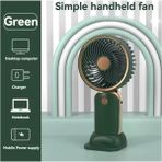 ENSİGA Şarjlı Telefon Standlı Mini Fan Masa ve El Fanı Vantilatör - Yeşil