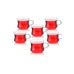 entarzlife 6 Adet Isıya Dayanıklı Termisil Borosilikat Ince Cam Kupa Çay Coffee Bardağı 0.22ml Kulplu Kupa