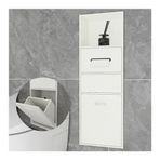 Entegre duvar raflı bu Paslanmaz Çelik Duş Sepeti, Esnek Banyo Saklama, Çöp Kutusu Rafı ve Küçük Alanlar İçin Modern Tasarım Sağlar