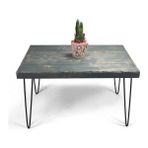 Entema Doğal Ağaç Lata Masif Kütük Orta Sehpa (60CM x 60CM) Metal Ayak - Renkli