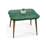 Entema Doğal Ağaç Masif Kütük Lata Orta Sehpa 65CM x 65CM Ağaç Ayak - Yeşil