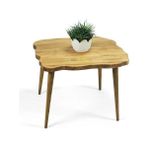 Entema Doğal Ağaç Masif Kütük Lata Orta Sehpa 65CM x 85CM Ağaç Ayak - Sarı