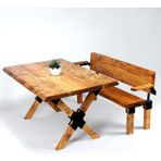Entema Doğal Ağaç Masif Kütük Masa ( Ağaç Ayak ) 90CM x 200CM + 1 Bank Bench - 90 x 200 cm - Ahşap