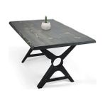 Entema Doğal Ağaç Masif Kütük Masa Yemek Masası (Metal Ayak) 75CM x 115CM - 100 cm - Renkli
