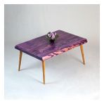 Entema Doğal Ağaç Masif Kütük Orta Sehpa (60CM x 110CM) Ağaç Ayak - Mor