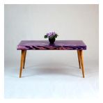 Entema Doğal Ağaç Masif Kütük Orta Sehpa (60CM x 120CM) Ağaç Ayak - Mor