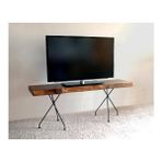 Entema Doğal Ağaç Masif Kütük Tv Sehpası 200CM (Metal Ayak ) - Kahverengi