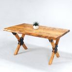 Entema Doğal Ağaç Masif Masa Yemek Masası ( 90 cm x 180 cm ) - Ahşap