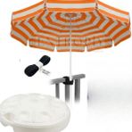 Entropiy 200 cm Geniş Plaj ve Bahçe Şemsiyesi - Paslanmaz Termoplastik Iskelet - 20 Litre Bidon Dahil Polyester Kumaş - Rüzgara Dayanıklı Katlanabilir Gölgelik Videolu - Turuncu - Beyaz