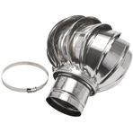 ENTRYX Döner Baca Kaputu, Paslanmaz Çelik İplik Türbini Havalandırma Baca Çatı Yağmur Başlığı Spinner Yağmur Geçirmez ve Rüzgar Geçirmez Pipefitter 100-300 mm (150mm)