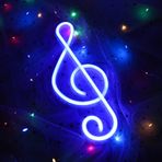 ENUOLI Neon tabela, müzik, neon ışık, neon duvar lambası, duvar dekorasyonu için LED aydınlatma, USB/pille çalışan neon müzik notası, neon ışık işareti, mavi neon, Noel dekorasyonu için, çocuk