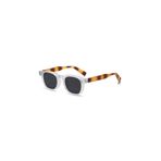 Envaris Gri Leopar Desenli Retro Köşeli Kemik Çerçeve Unisex UV400 Vintage Retro Güneş Gözlüğü