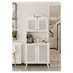 enwood Avior kahve köşesi beyaz MDF kapaklı raflı 90 cm