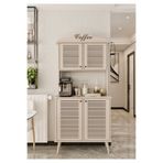 enwood Avior kahve köşesi kumtaşı MDF kapaklı raflı 90 cm