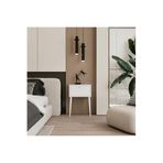 enwood CANOPUS MDF BEYAZ AHŞAP AYAKLI TEK KAPAKLI KOMODİN BEYAZ
