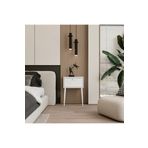 Enwood Canopus Mdf Beyaz Ahşap Ayaklı Tek Kapaklı Komodin