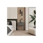 enwood CANOPUS MDF GRİ AHŞAP AYAKLI TEK KAPAKLI KOMODİN GRİ