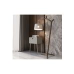 Enwood Canopus Mdf Kum Taşı Rengi Ahşap Ayaklı Tek Kapaklı Komodin