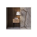 Enwood Canopus Mdf Safir Meşe Ahşap Ayaklı Tek Kapaklı Komodin