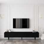 ENWOOD CAPELLA COUNTRY SİYAH 5 KAPAKLI AHŞAP AYAKLI 200 CM TV ÜNİTESİ