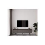 enwood Capella Gri Mdf Country 4 Kapaklı Ahşap Ayaklı 160 Cm Tv Ünitesi GRİ