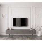 Enwood Capella Gri Mdf Country 5 Kapaklı Ahşap Ayaklı 200 Cm Tv Ünitesi