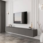 enwood Capella Gri Mdf Country 5 Kapaklı DUVARA MONTE 200 Cm Tv Ünitesi