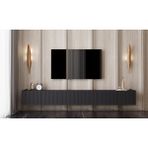 Enwood Capella Mdf 6 Kapaklı Duvara Monte (120 cm x 2 Adet) 240 cm Tv Ünitesi - Siyah - 120 CM X 2 ADET