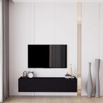 ENWOOD CAPELLA SİYAH COUNTRY 3 KAPAKLI DUVARA MONTE 140 CM TV ÜNİTESİ