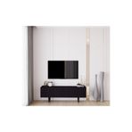enwood Capella Siyah Country Mdf 3 Kapaklı Ahşap Ayaklı 140 Cm Tv Ünitesi SİYAH 140 x 52