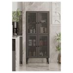 enwood Deneb Mdf Gri? 4 Kapaklı (panjur Kapak) Ahşap Ayaklı Kiler Dolabı GRİ