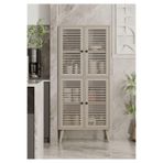 enwood DENEB MDF KUM TAŞI RENGİ 4 Kapaklı(Panjur Kapak) Ahşap Ayaklı Kiler Dolabı KUM TAŞI