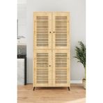 Enwood Deneb Mdf Safir Meşe 4 Kapaklı(Panjur Kapak) Ahşap Ayaklı Kiler Dolabı