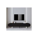 enwood Enwoood Regulus Siyah Mdf 3 Kapaklı Ahşap Ayaklı 180 Cm Modern Tv Ünitesi SİYAH 180 x 50