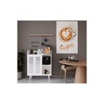 enwood MAGNETAR BEYAZ MDF KİLER DOLABI AHŞAP AYAKLI PANJUR KAPAKLI-RAFLI BEYAZ