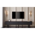 Enwood Mdf 6 Kapaklı Ahşap Ayaklı (120 cm x 2 Adet) 240 cm Tv Ünitesi - Siyah - 120 CM X 2 ADET