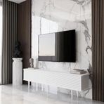 enwood Pollux Country Mdf Beyaz 2 Kapaklı Ahşap Ayaklı 160 Cm Tv Ünitesi